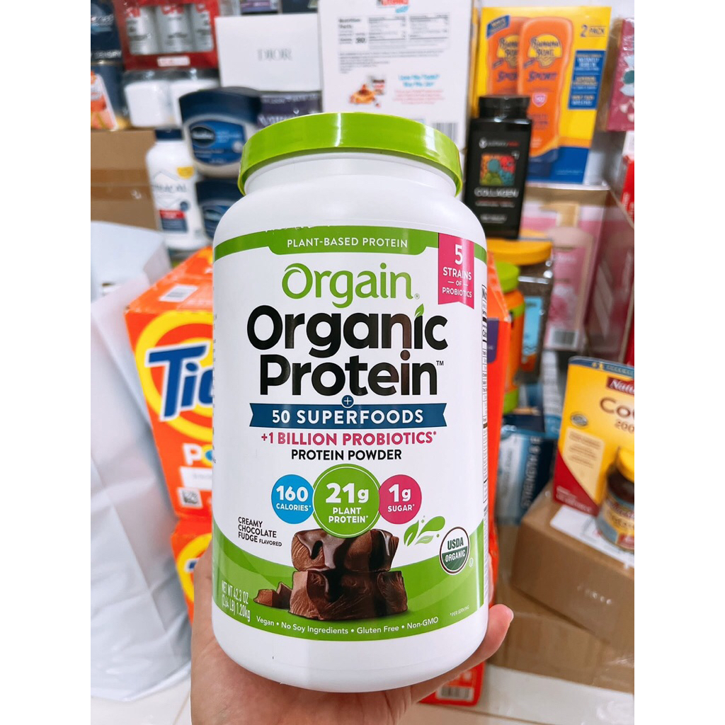 🥦🥬🥒 Bột protein hữu cơ Orgain Organic Protein 50 Superfoods Protein Powder Creamy Chocolate 1.2 kg c
