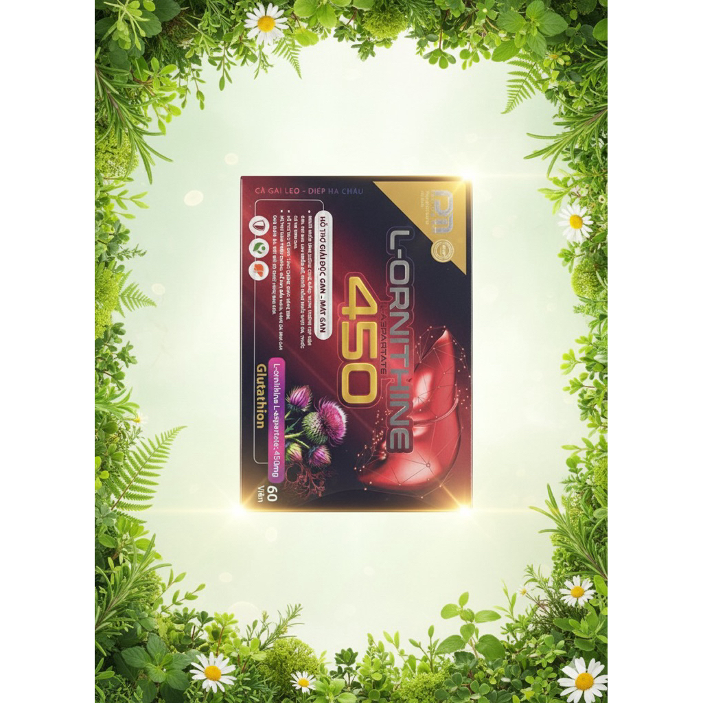 L-ORNITHINE viên uống giúp Giải Độc Gan - Tăng Cường Chức Năng Gan - hộp 60 viên [Chính Hãng]