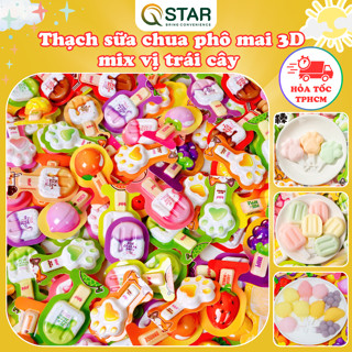 Thạch sữa chua phô mai 3D mix nhiều vị trái cây, thạch chân mèo, thạch que kem - Hiệu CHUNYAYUAN - Ăn vặt