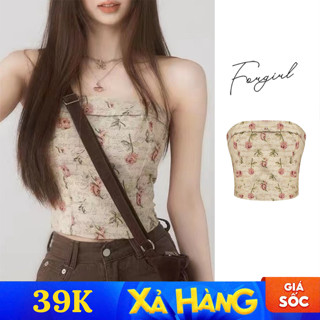 Áo quây Forgirlvn họa tiết hoa hồng khóa kéo ôm body tôn dáng T021