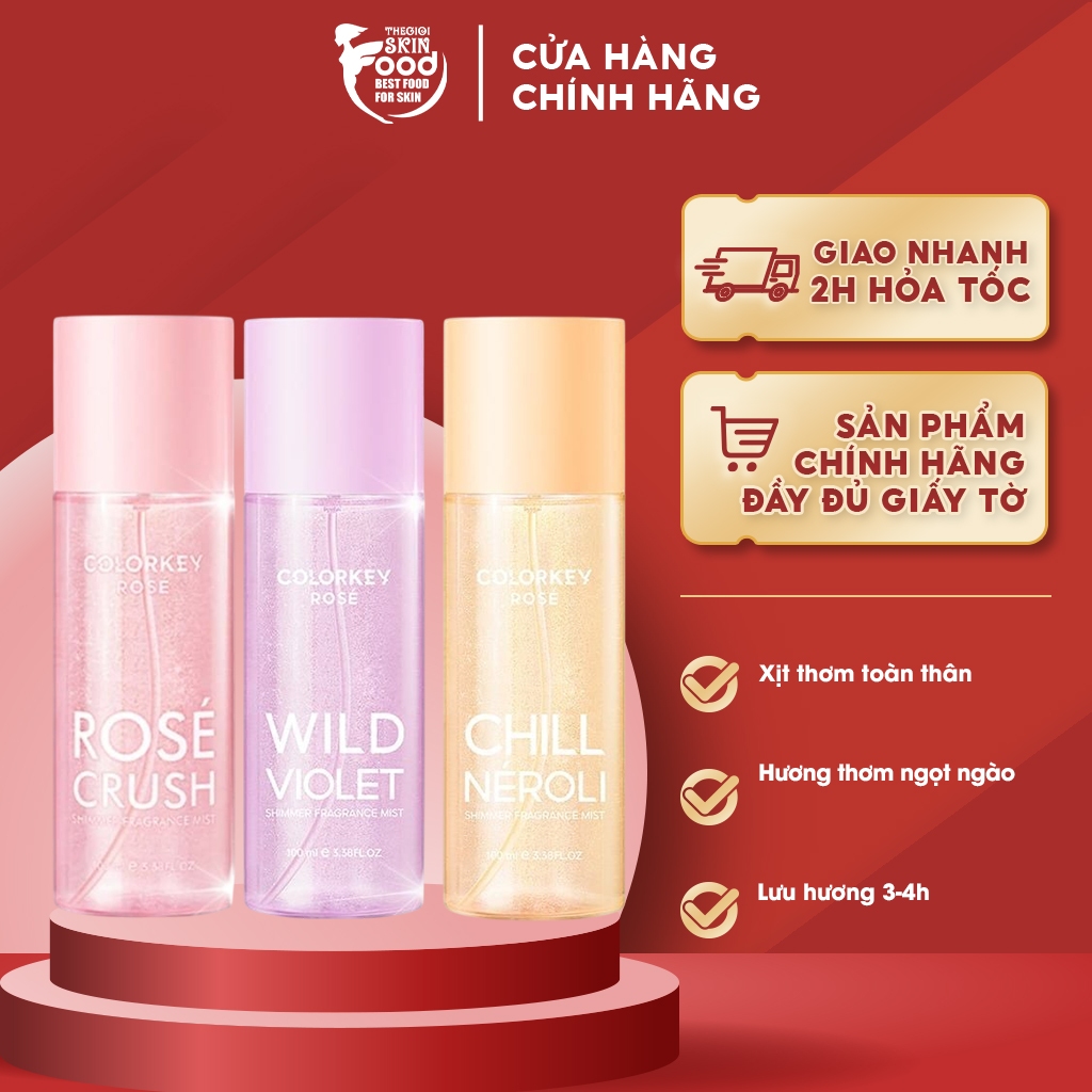Xịt Thơm Toàn Thân Colorkey Rosé Shimmer Fragrance Mist 100ml