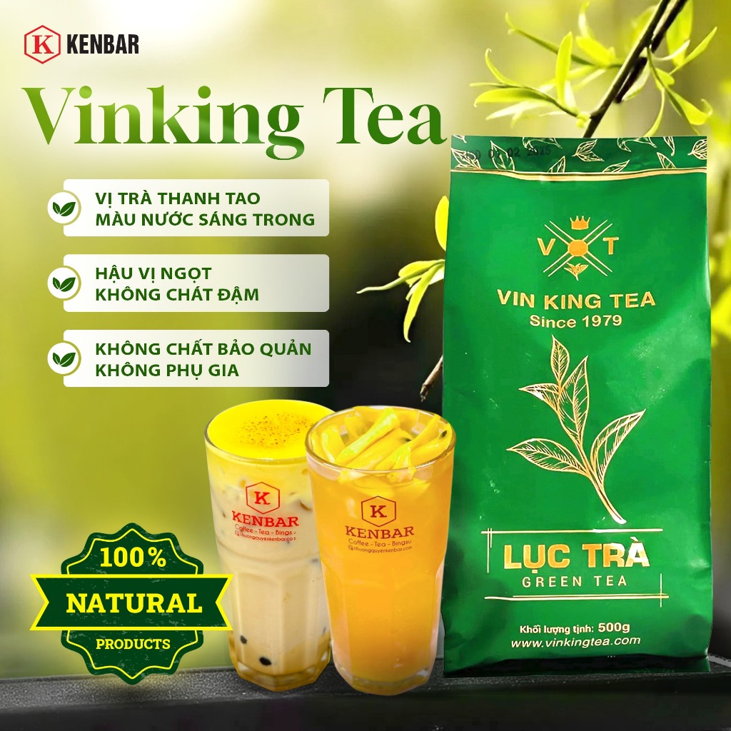 Lục Trà VINKING TEA gói 500Gram - Pha Trà Chanh, Trà Váng Sữa,...
