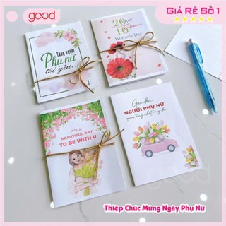 Set 20 thiệp chúc mừng 8/3 - 20/10, chuyên sỉ lẻ thiệp đẹp nhiều mẫu, size A5 gấp đôi 10x15cm, tặng mẹ cô giáo bạn gái