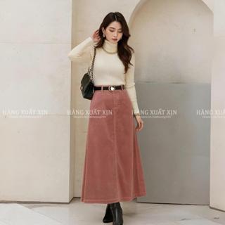  Chân Váy Midi Vải Nhung Tăm Mềm - Phong Cách Tinh Tế Đẳng Cấp 