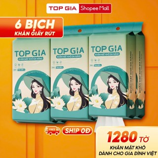 Khăn giấy rút treo tường TopGia Sắc Việt 1280 tờ, giấy vệ sinh dành cho gia đình Việt, tặng móc treo