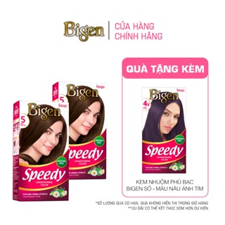 [LIVE] Combo 2 Thuốc Nhuộm Tóc Phủ Bạc Thảo Dược, Dưỡng Tóc Mềm Mượt Bigen Speedy Conditioning Color 80ml