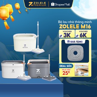 Bộ cây lau nhà ZOLELE 360 độ tự vắt 2 ngăn tách riêng nước bẩn M16 - Chính hãng