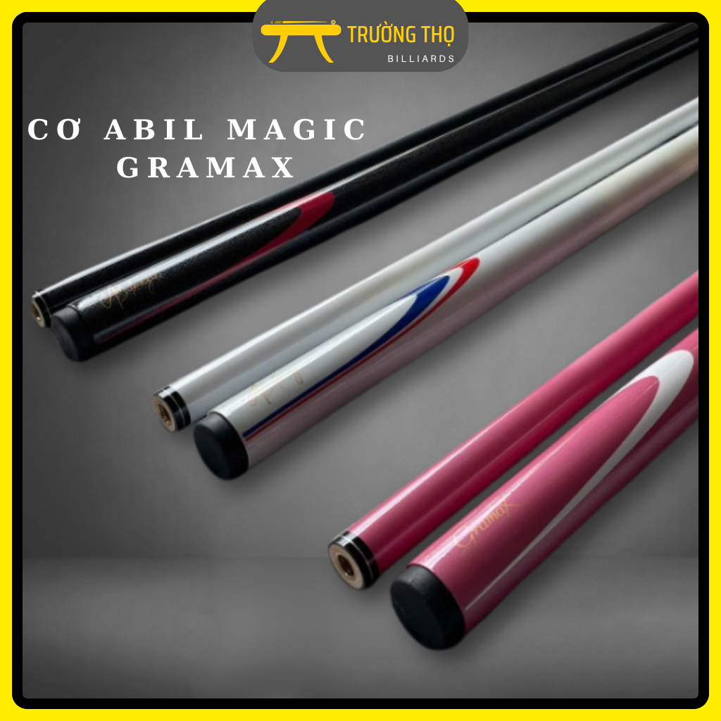 Cơ Gậy Bi-a Ngọn Phủ Carbon Nhiều Màu, Cơ Bida Lỗ 13mm ABIL MAGIC GRAMAX - BIDA TRƯỜNG THỌ