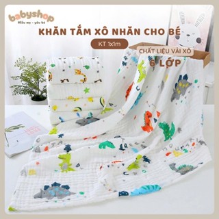 Khăn tắm xô nhăn 6 lớp cho bé sơ sinh vải vô mềm mịn kích thước 1m x 1m được chọn mẫu
