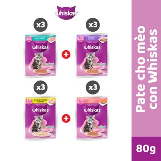 Thức ăn cho mèo con dạng sốt WHISKAS - gói 80g, 12 gói