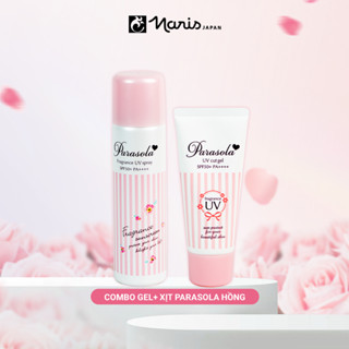Combo Gel & Xịt chống nắng Quang Phổ Rộng dưỡng sáng da Naris Parasola UV SPF50+/PA++++ 90gr