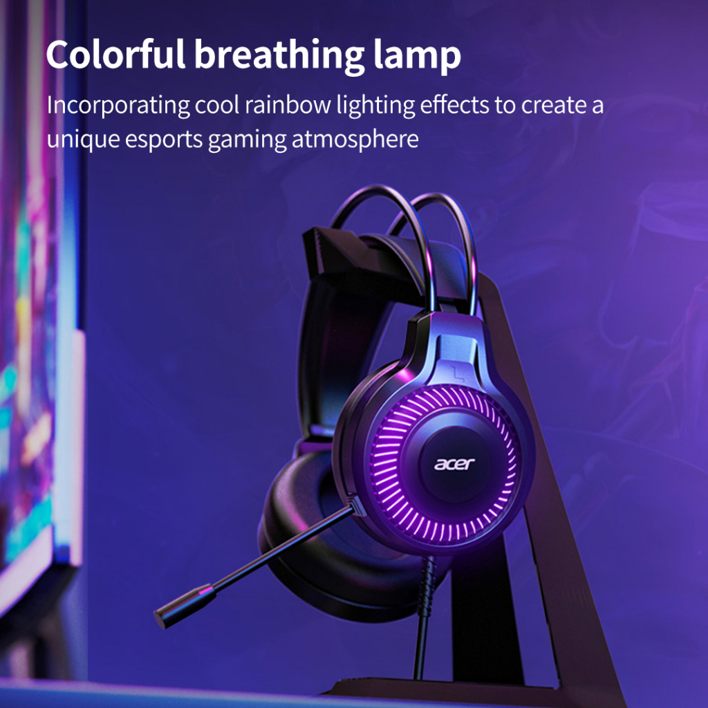 Tai Nghe Gaming acer OHW303 Có Micro Giảm Ồn / Âm Thanh Vòm 7.1 / Đèn RGB | BigBuy360 - bigbuy360.vn