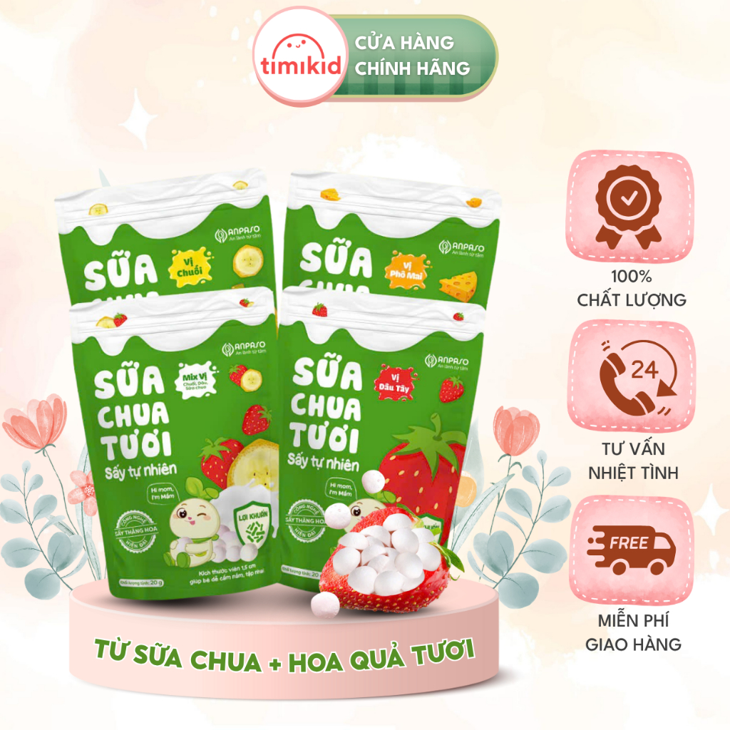 Sữa Chua Sấy ANPASO Bổ Sung 2 Tỷ Lợi Khuẩn Cho Bé - Sấy Thăng Hoa Giữ Nguyên Hương Vị