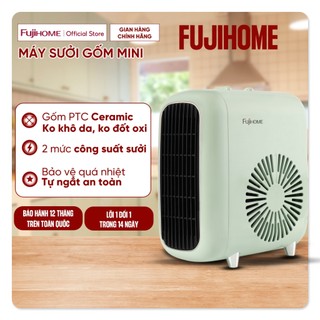  Máy sưởi gốm nhập khẩu không khô da FUJIHOME FH1200 tiết kiệm điện quạt sưởi ấm mini chính hãng không đốt oxi tự ngắt 