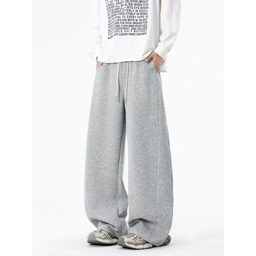 Quần Nỉ Nam 2 Da ỐNG CONG From Rộng Cạp Chun Dây Rút Điều Chỉnh Eo Quần Nỉ Unisex BIGSIZE Dễ Phối | BigBuy360 - bigbuy360.vn