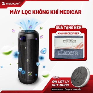 MÁY LỌC KHÔNG KHÍ & KHỬ MÙI XE Ô TÔ CAO CẤP 4in1 Medicar - Lọc bụi mịn PM2.5, khử mùi và khuếch tán tinh dầu hiệu quả