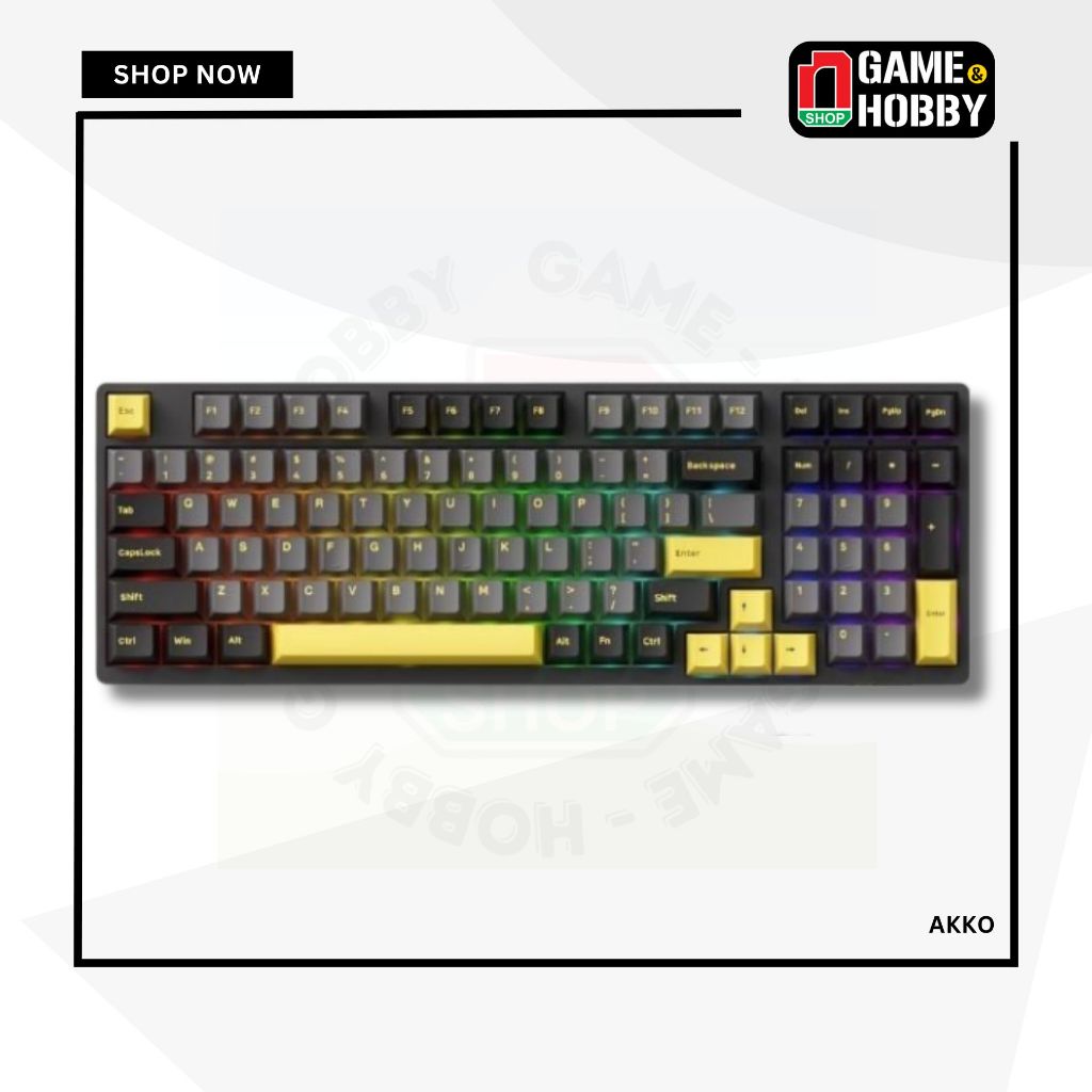 Bàn Phím cơ AKKO 3098B Plus Black & Gold Fairy Silent Switch - Sản phẩm chính hãng AKKO