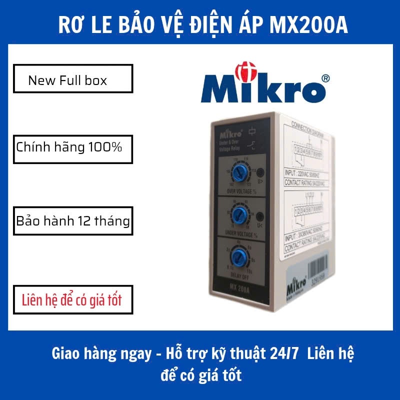 Rơle bảo vệ điện áp Mikro MX200A