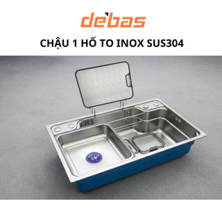  Chậu rửa bát 1 hố inox 304 kiểu dáng nhật bản hiện đại đa năng cao cấp thông minh inox 304 Debas 7546 7848 