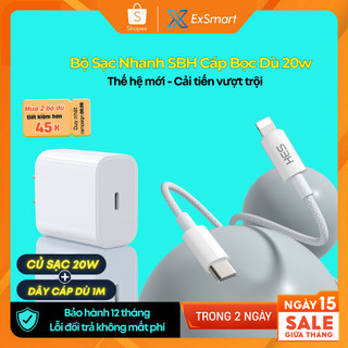  Bộ Củ Cáp Sạc Nhanh 20W SBH Củ Sạc PD20W Dây sạc dù chống gãy gập An Toàn Ổn Định Bảo Vệ Thiết Bị 