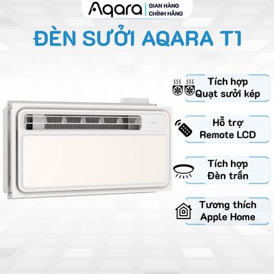 Đèn sưởi nhà tắm thông minh Aqara T1 ZNYB01LM, Quạt làm ấm kép, Hỗ trợ điều khiển bằng remote, Tương thích HomeKit