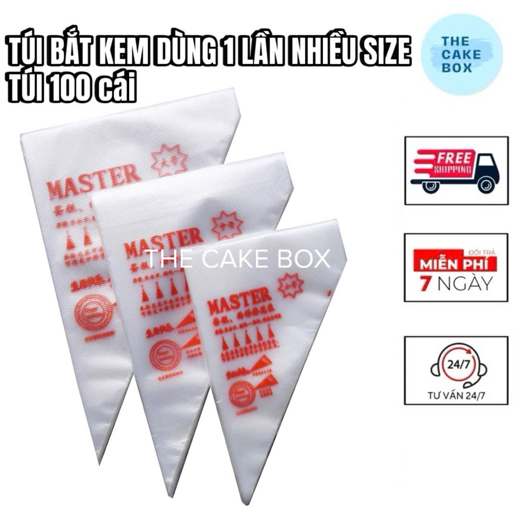 100 Túi Bắt Kem Dùng 1 Lần Nhiều Kích Thước - The Cake Box