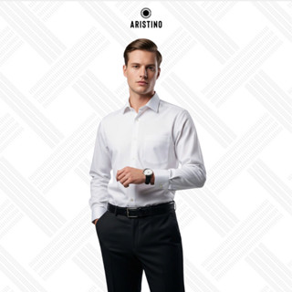 Áo sơ mi trắng nam dài tay ARISTINO , thanh lịch, phom Regular fit dáng suông vừa dễ mặc - ALSR25