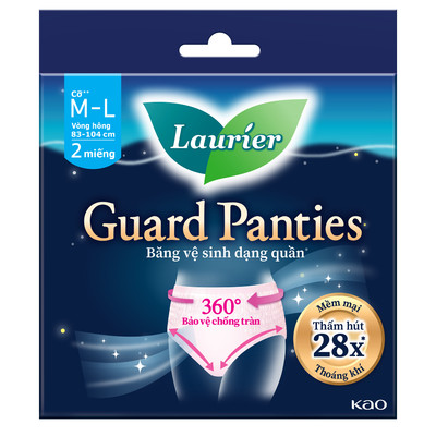[Quà tặng không bán] Băng Vệ Sinh Quần Laurier Guard Panties Size M-L Gói 2 Miếng