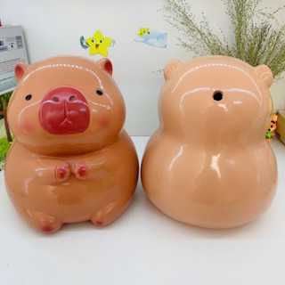  Heo đất lỗ tròn ống tiết kiệm chuột Capybara cute size lớn-lợn đất tiết kiệm quà tặng trang trí 