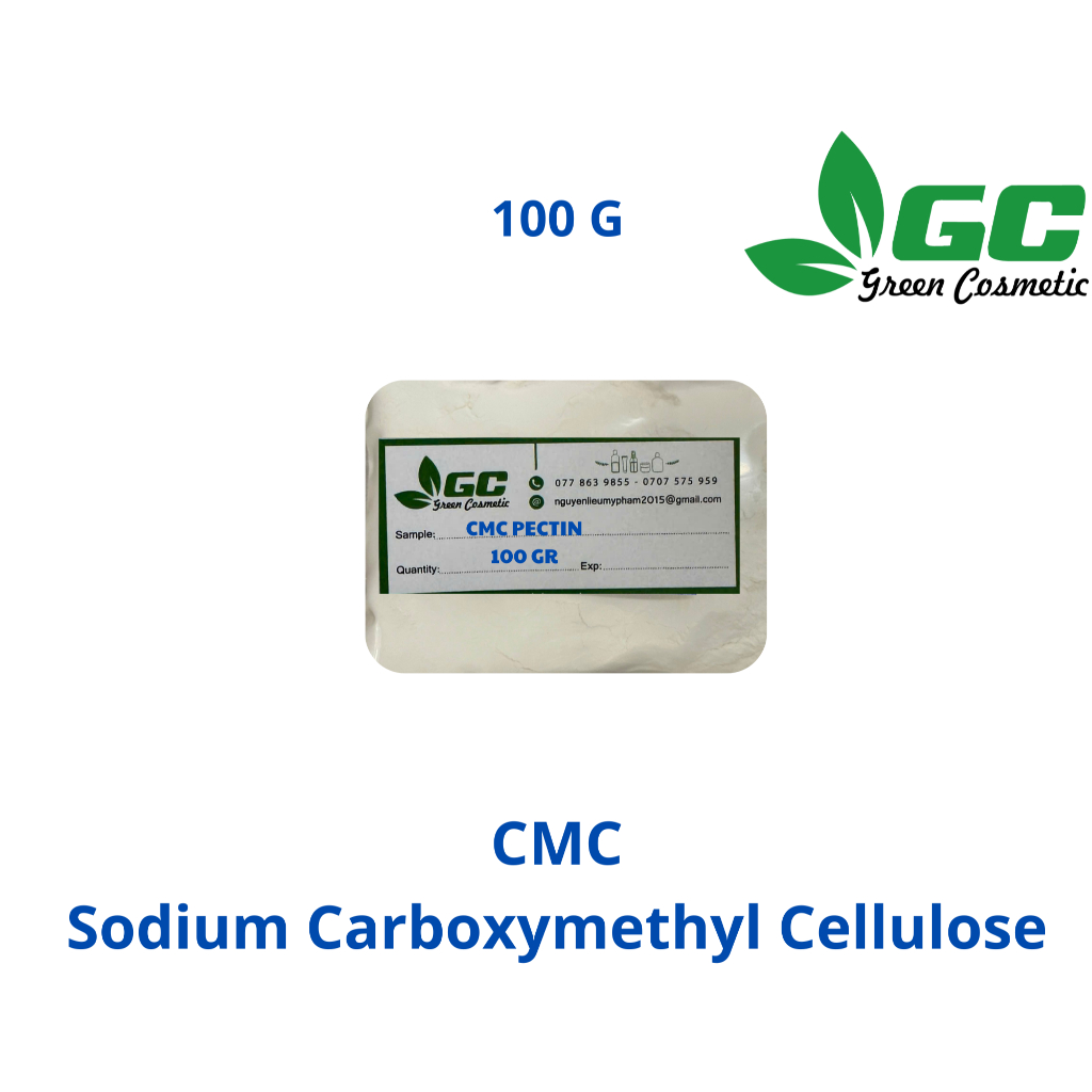 [HCM] CMC - Sodium Carboxymethyl Cellulose - Chất tạo đặc trong kem - nguyên liệu mỹ phẩm Greencosmetic 100g, 500g