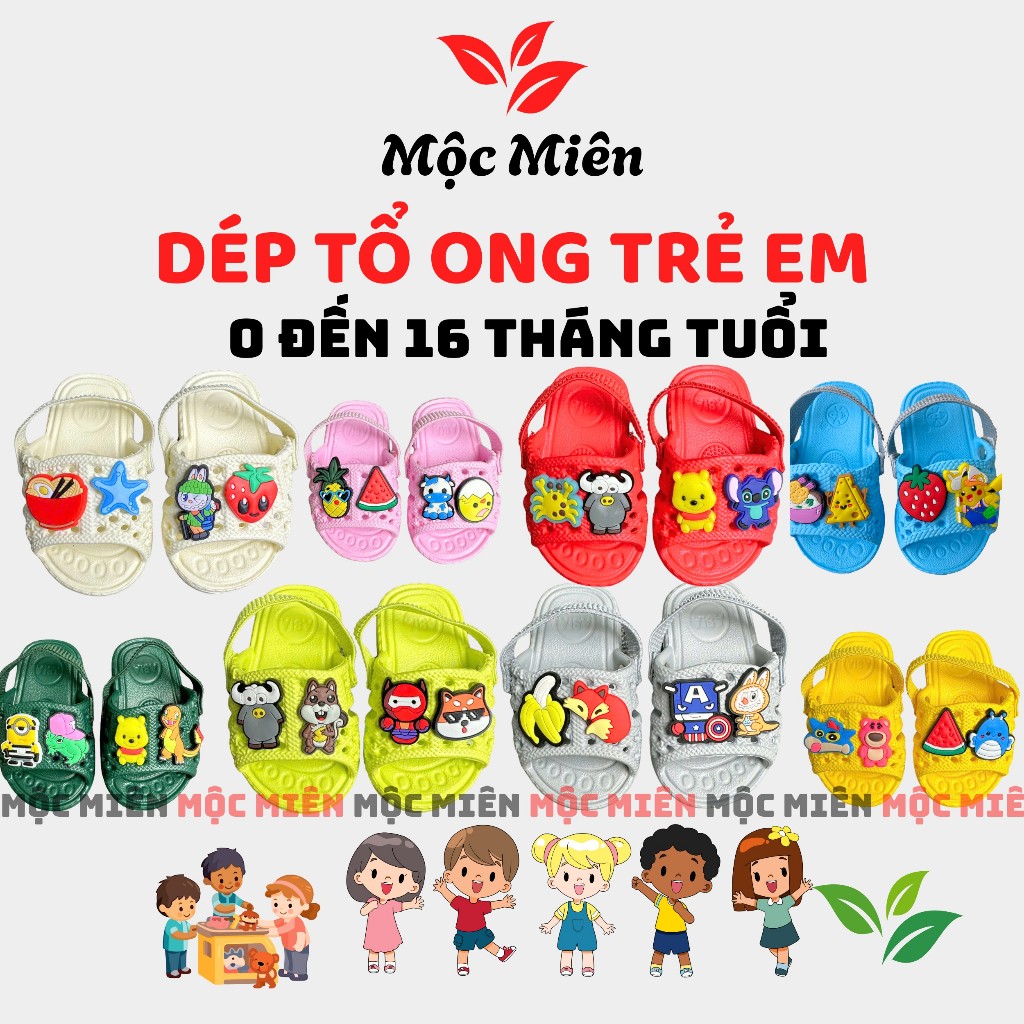 Dép Tố Ong Có Quai Rắn STICKER Cho Bé Dưới 2 Tuổi Dép Hỗ Trợ Tập Đi Cho Bé EVA Siêu Nhẹ êm Chân Hàng Chính Hãng Cao Cấp