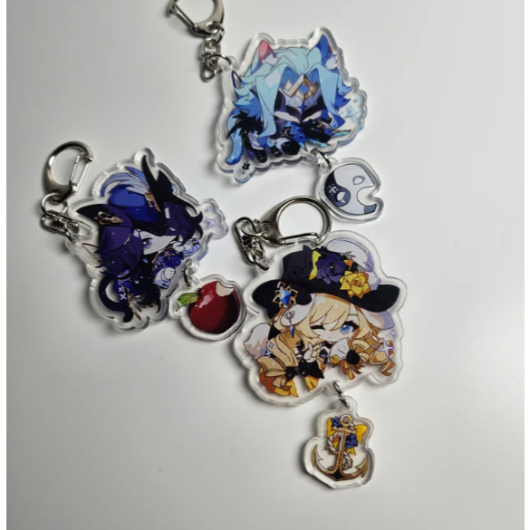 PRE-ORDER New Fortine Characters, Genshin impact Acrylic Keychains, Clorinde, Dottore, Navia