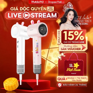 [GIÁ 798K TRÊN LIVE SHOP] Máy sấy tóc ion âm Masuto SkyAI cảm biến tự động điều chỉnh nhiệt bảo vệ tóc bảo hành 24 tháng