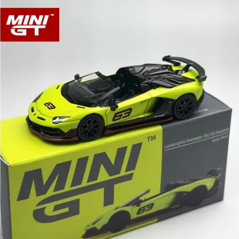 Xe mô hình NEW Nguyên seal chưa bóc Model: MiniGT - 887 Lamborghini Aventador SVJ 63 Roadster - Verd