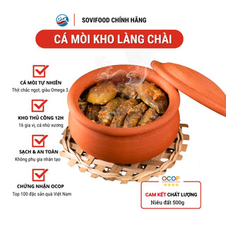 Cá mòi kho Sovifood Niêu đất 500g Hải Phòng, cá mòi kho làng chài không phụ gia, đạt OCOP 4 sao