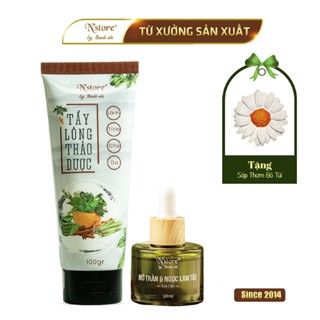 Combo Triệt Lông Nách,Bikini Kem Tẩy Lông Thảo Dược N'store 100gr & Mỡ Trăn Ngọc Lan Tây N'store 30ml