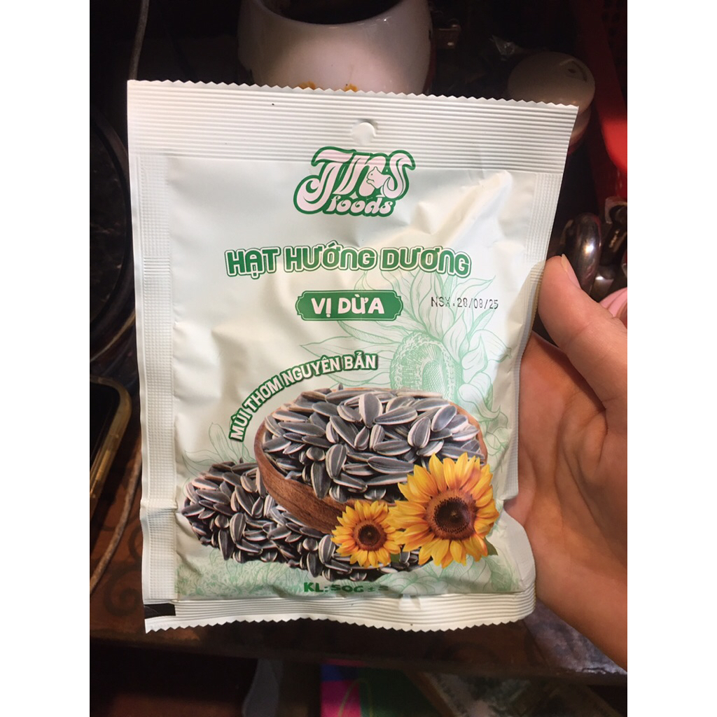 Hạt hướng dương vị dừa 50g, hạt hướng dương sạch