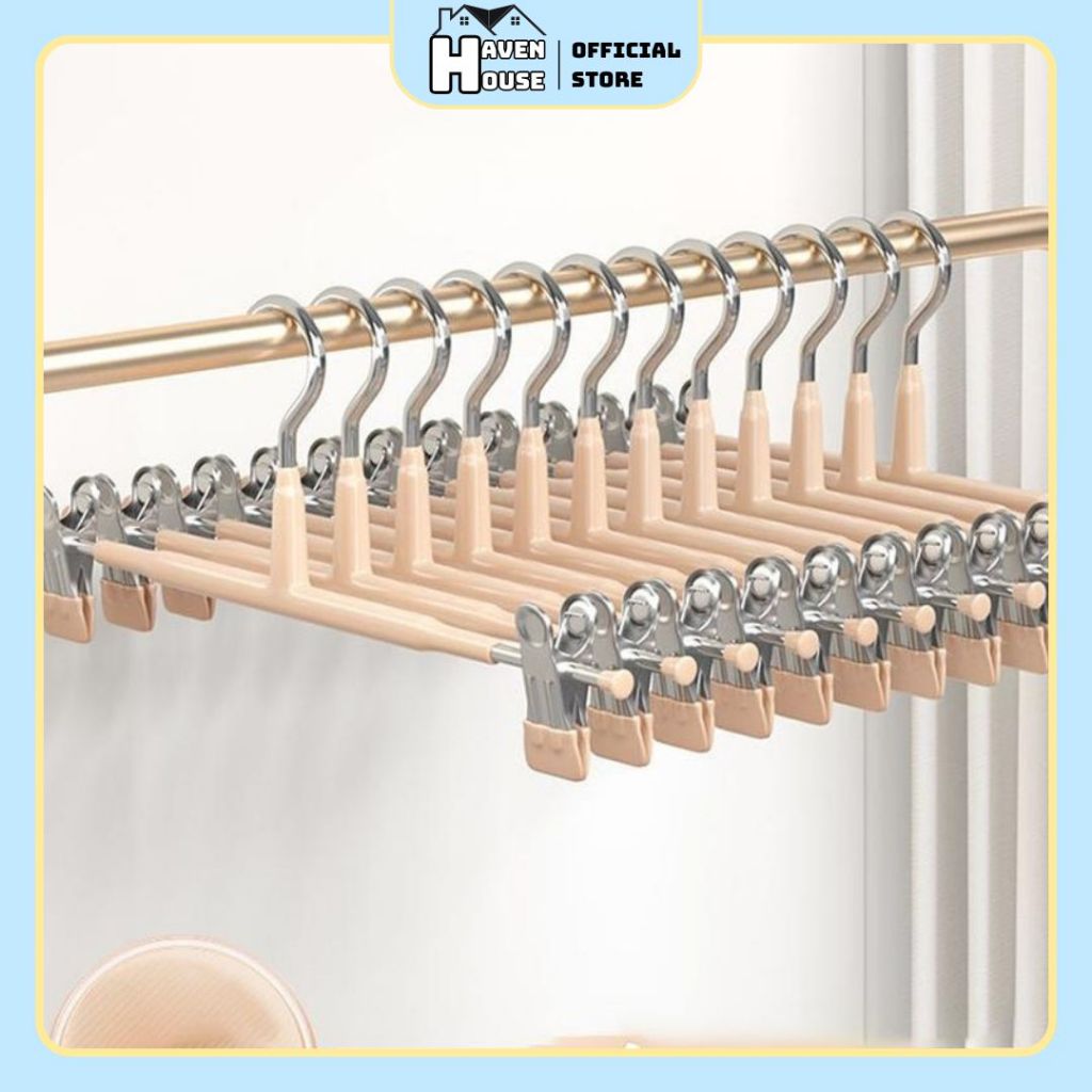 Haven House Móc Kẹp Inox Treo Quần Áo – Combo 10 Chiếc Chống Gỉ