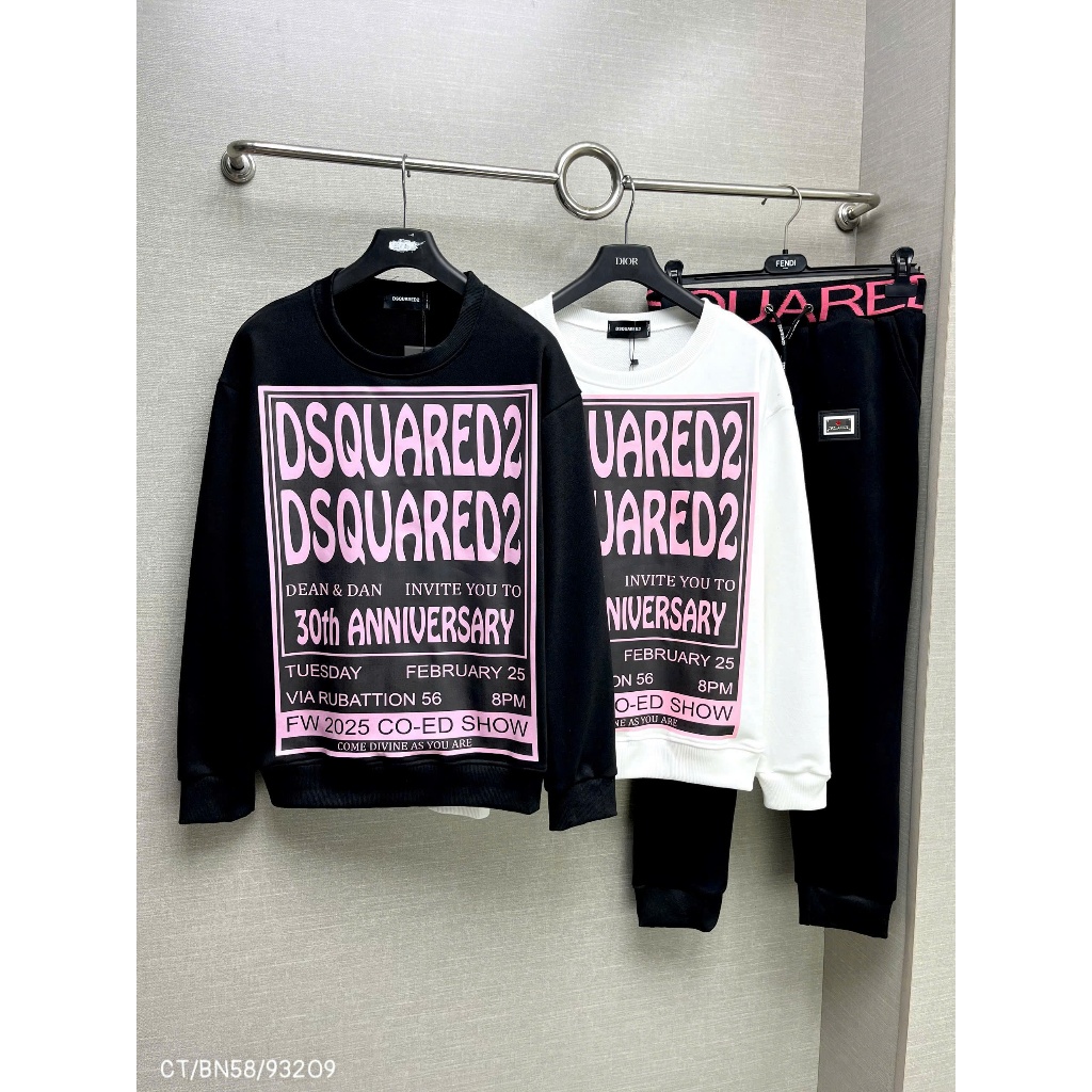 🔥HOT🔥Bộ Thu Đông DSQ2 In Chữ Hồng Cho Các Boy Phố 2025 - Bộ Quần Áo Dài Tay Cho Nam Mùa Đông 2025 Chất Nỉ Dày Dặn