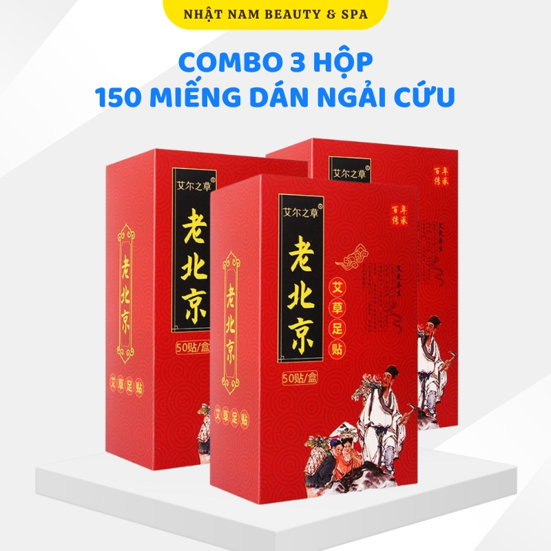 Combo 3 Hộp Dán Chân Ngải Cứu Lão Bắc Kinh Giúp Ngủ Ngon, Cải Thiện Giấc Ngủ, Thải Độc Tố Cơ Thể