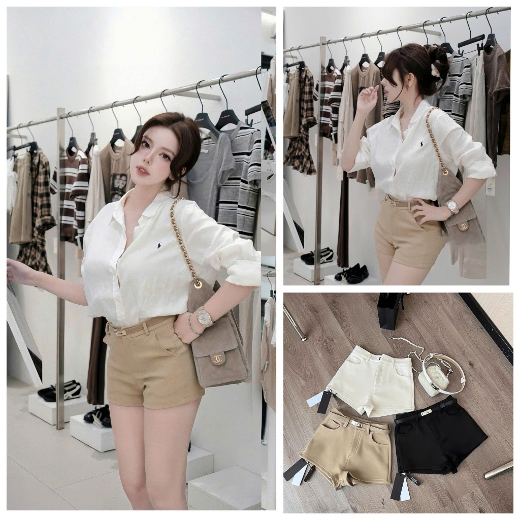 SALE LẺ SIZE Quần short sooc dạ basic kèm đai  H UMEE STORE QCCC QCL1 QS0514 8835