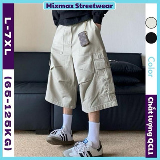   SẴN HOẢ TỐC-CÓ BIG SIZE  Quần Short Cargo Túi Hộp Nam Nữ Dáng Rộng Oversize Màu Be   Đen Unisex Streetwear Hiphop 