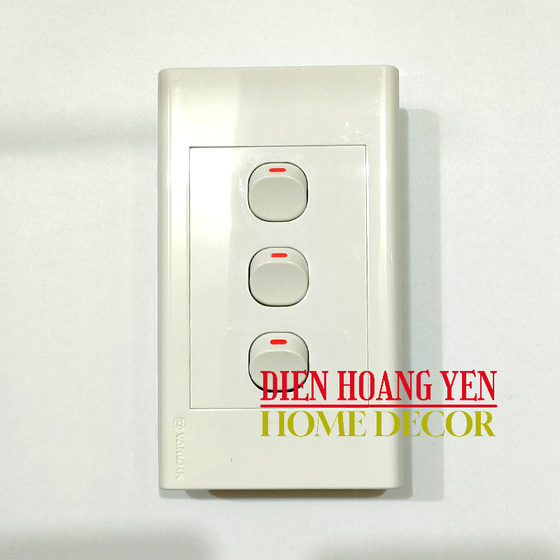 Mặt 3 công tắc 16A Sino - VanlocK