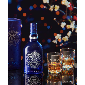 Vỏ chai trang trí nhà cửa Chivas 18 Blue Màu Xanh Loại 700ml