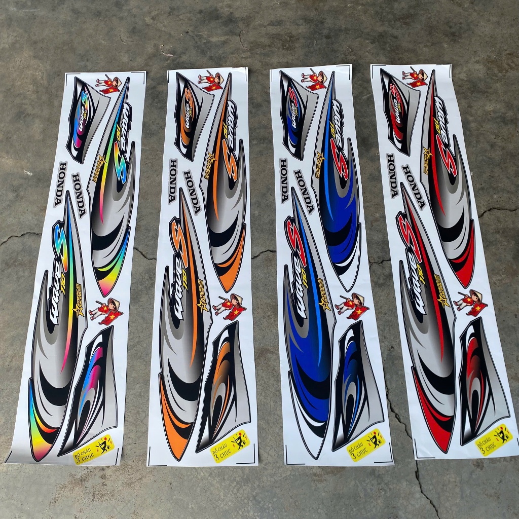 Tem Dán Xe Wave Alpha Loại Tem 3 Lớp Mẫu Wave S Mới 2025 Đủ Màu Sắc Dán Wave 50/100/110 - Tem Xe Máy