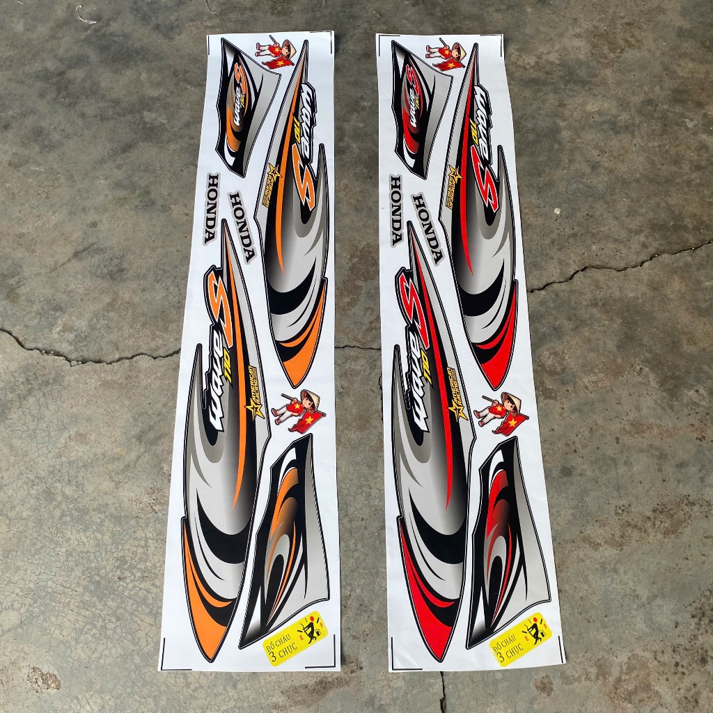 Tem Dán Xe Wave Alpha Loại Tem 3 Lớp Mẫu Wave S 2025 Nhiều Màu Dán Wave 50/100/110 - Tem Dán Xe Máy