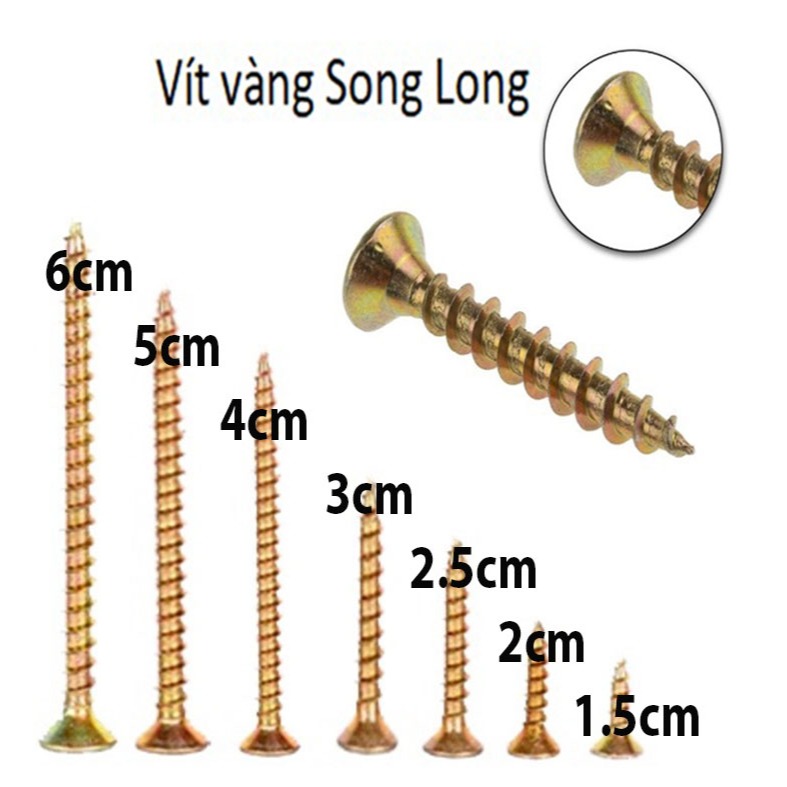 1 kg vít gỗ ren thưa 1.5cm ,2cm,2,5cm,3cm,4cm,5cm 6cm - Loại A