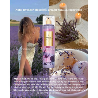 Moomoocos - Vanilla Ease Bộ sản phẩm xịt thơm lotion gel tắm Bath & Body Works Body Mist Body Wash fullsize