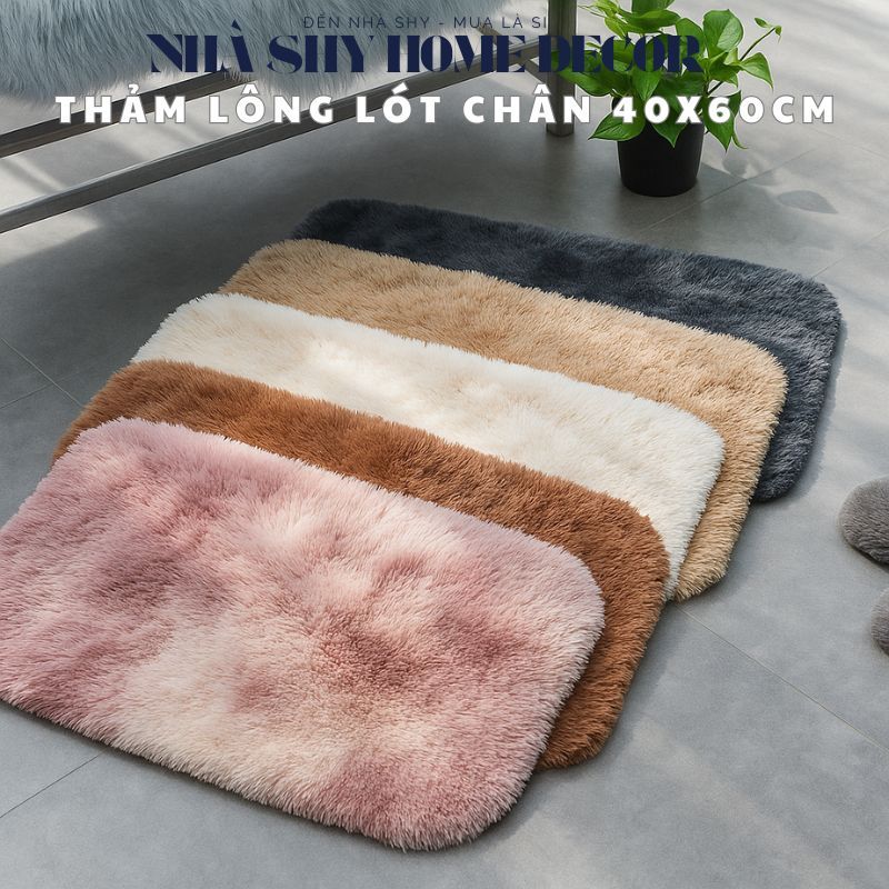 Thảm Lông Lót Chân Cao Cấp - Màu Loang Size 40x60cm - Nhà Shy Home Decor