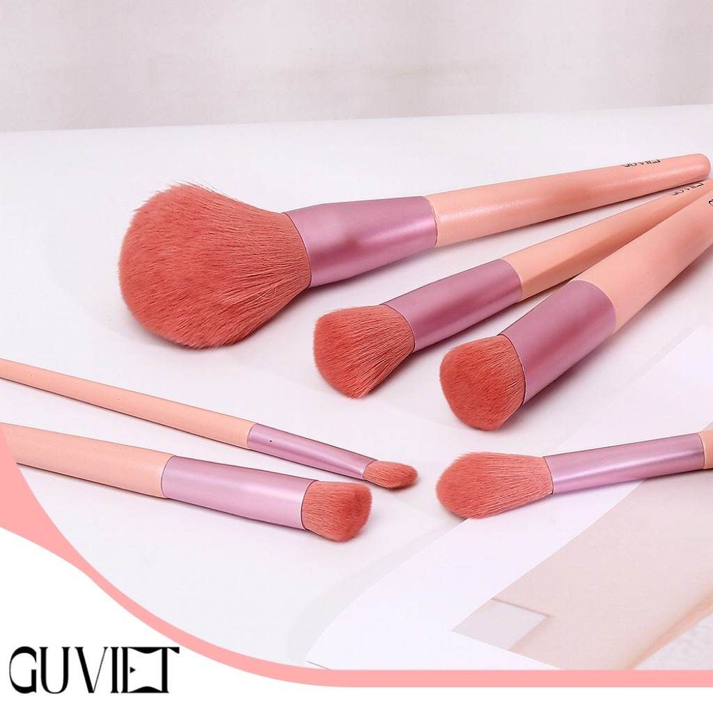 Bộ cọ trang điểm cá nhân GUVIET gồm 12 cọ màu hồng tím kèm theo túi đựng ( mẫu mới) | BigBuy360 - bigbuy360.vn